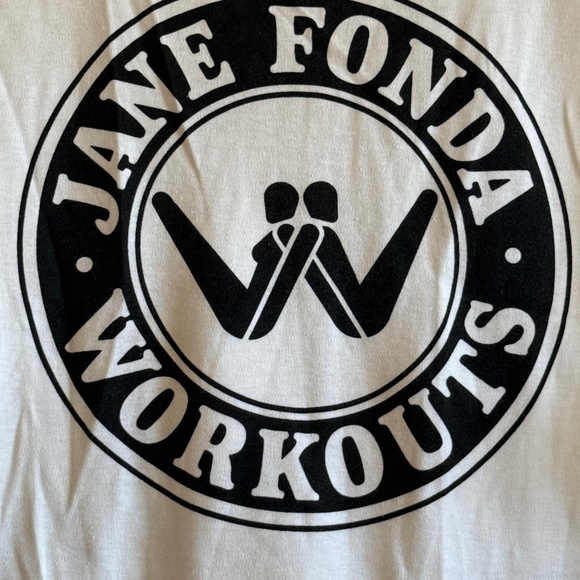 VTG 80s Jane Fonda Workouts Active Wear Gym Fitness Workout Loose Fit Top MEDIUM - Picture 2 of 7
